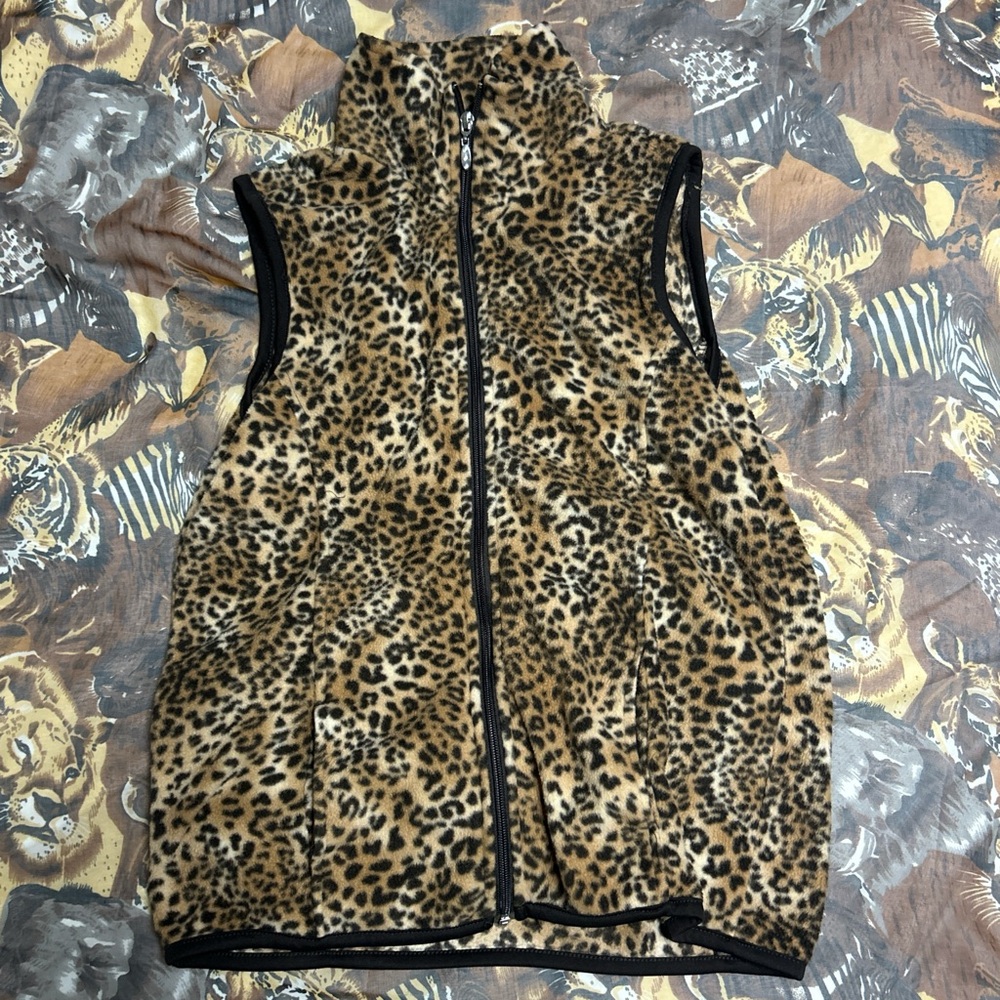 Lena Animal Print Fleece Vest